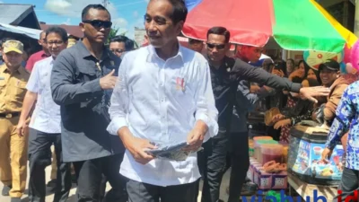 Ribuan Warga Sambut Kedatangan Presiden Joko Widodo di Barito Selatan